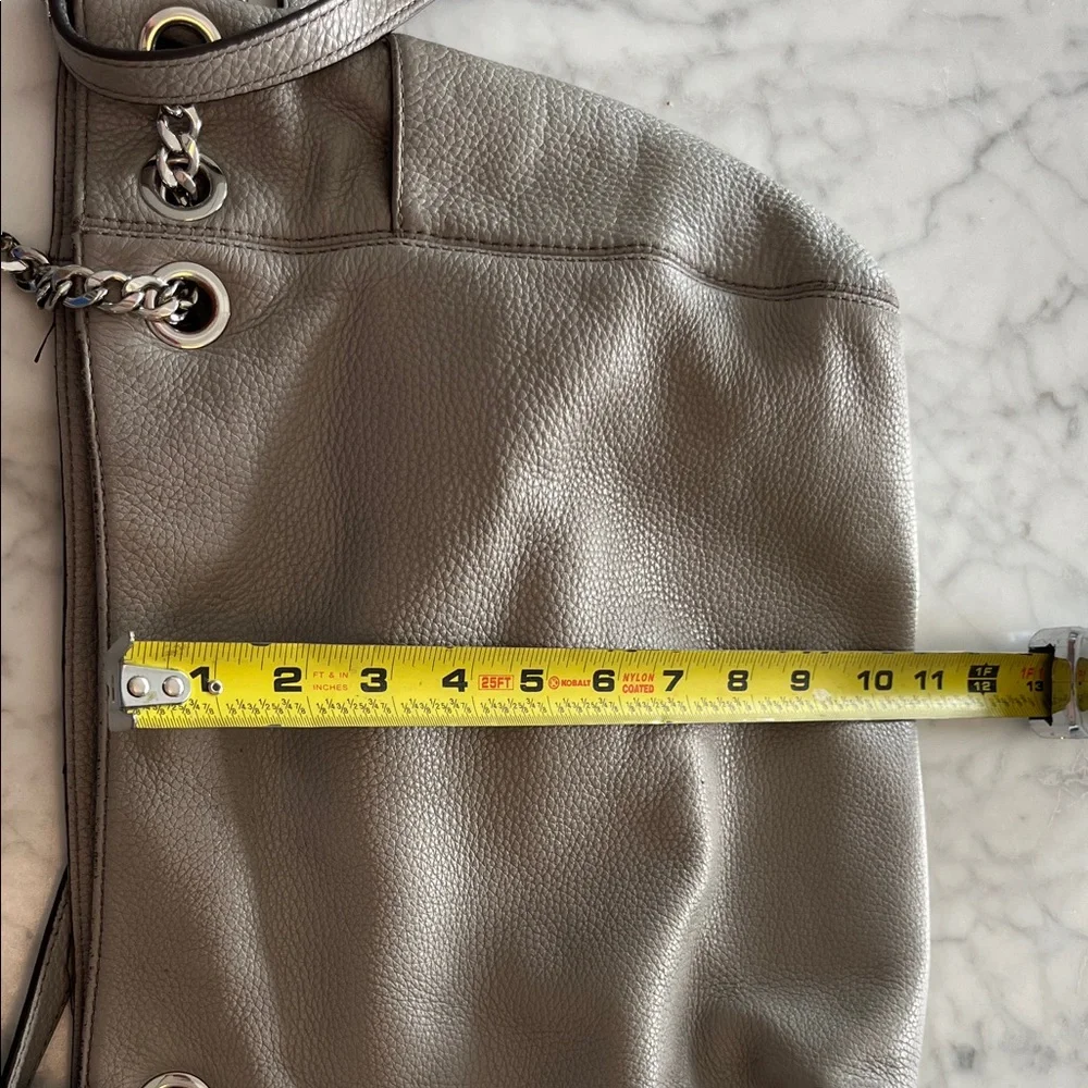 Michael Kors Large Gray Leather Shoulder Bag